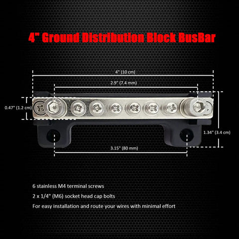 2 Pack Power Distribution Block 4 Inch Bus Bar 150 Amp 12 Volt System Crafted From Nickel Plated Brass And Rugged Abs Body