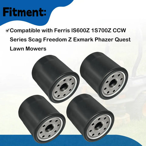 Four Pack 52114 Transmission Filter Replacement For Ferris IS600Z And Wide Brand Compatibility With Ariens Bad Boy Bush Hog Exmark