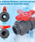 1 Inch PVC Union Ball Valve True Union Full Port With EPDM O Ring No Fuss Slip Socket Water System Ready Easy Disassembly