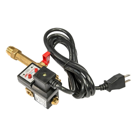 Electronic Drain Valve with Auto Timer for 110 to 120 Volt Systems Quarter Inch NPT Fittings displayed on white background
