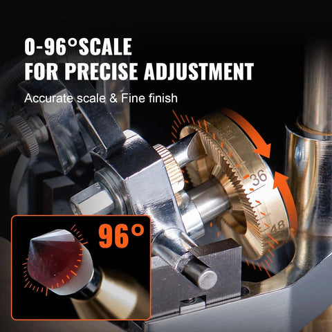 Close-up of precise scale adjustment on Gem Faceting Machine Pro Grade For Jewelry Making With 180W Jade Grinding.
