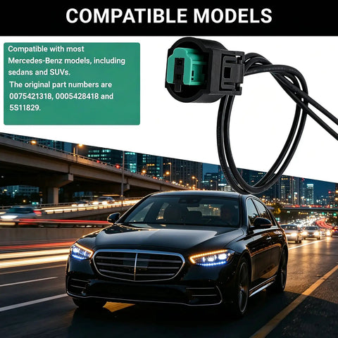 Kick Your Climate Game Up With This Outside Ambient Air Temperature Sensor Connector Plug And Wire Harness Kit For Mercedes Models, close-up of connector and wiring.