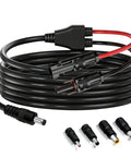 12 To 14AWG Solar Panel Cable 7Ft M C 4 To DC5521 With 8Mm 5.5 By 2.5Mm Or 3.5 By 1.35Mm Adapters, heavy-duty