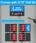 Generator Interlock Kit For Eaton Cutler-Hammer BR Series Panels 150 Amp Or 200 Amp, drill bit passing through breaker panel