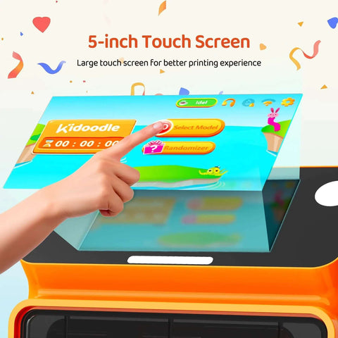 5-inch touchscreen of Kid Safe Mini 3D Printer With Enclosed Design, One Click Printing, WiFi And App Control for easy setup