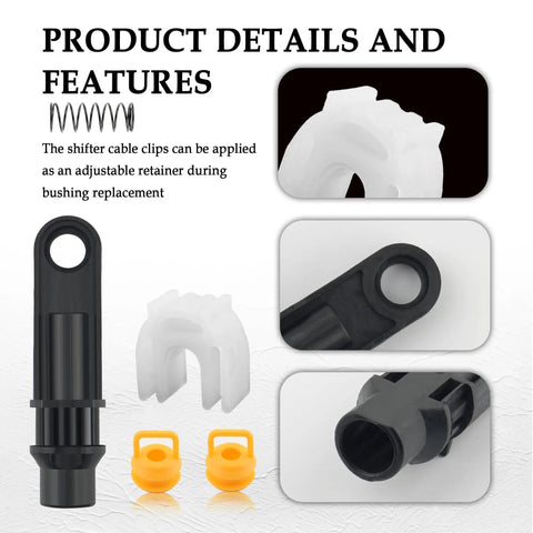 Transmission Shift Cable Bushing Repair Kit With Dual Yellow Bushings And Spring Loaded Shifter Bushing components