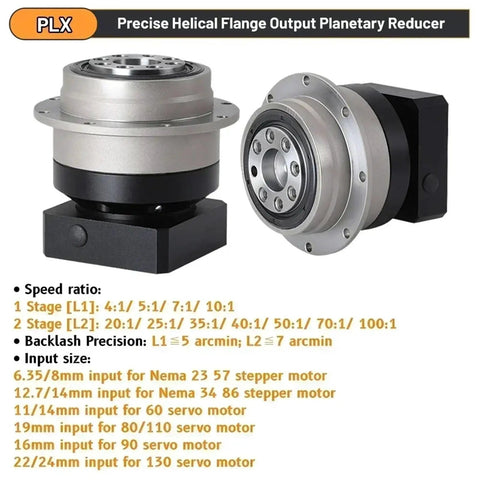 Heavy Duty Flange Helical Planetary Gear Reducer With Ultra Low Backlash And Versatile Gear Ratios for precise motion control