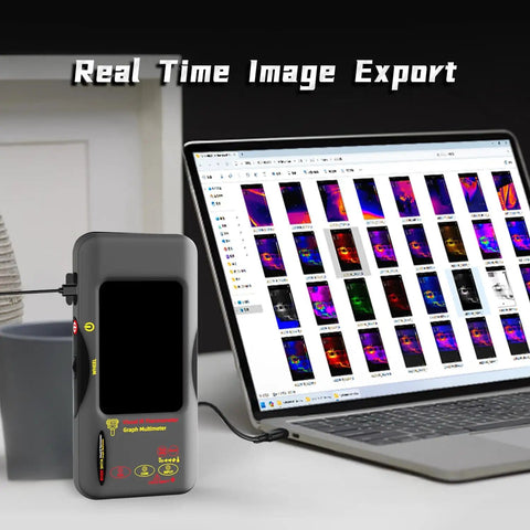 Thermal Camera Multimeter With Macro Lens And Date Recorder, Pro Grade 320x320 IR Resolution, 15 Palettes, real-time image export
