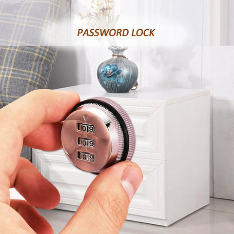 Hand holding Combo Cam Lock Security Locks Set Of Two With Three Digit Password Code No Brainer Keyless Three Dial Locks