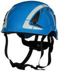 SecureFit Climbing Style Safety Helmet With Six Point Suspension Built For The Job Site Ventilated And Reflective Scotchlite In Blue ANSI X5003VX For Construction And Heavy Infrastructure Work