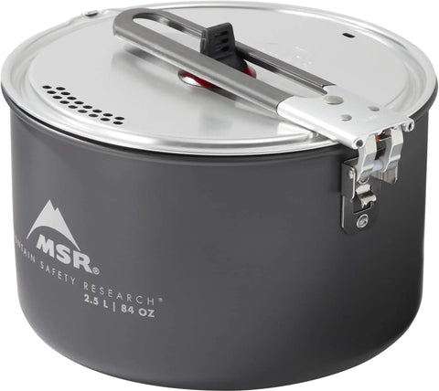 2.5 Liter Nonstick Ceramic Camp Pot For Solo Cooking With Fusion Ceramic Coating, featuring a secure lid and handle