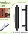 Self Stick Adhesive Cabinet Handles 30 Pack with Double Sided Tape for Easy Installation, ABS Plastic Black Finish, dimension details