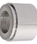 Top Tier Billet Aluminum Weld On Bung With Three Eighth Inch Npt Female Threaded Insert For Reservoir Catch Can Builds featuring a close-up of the threaded interior.