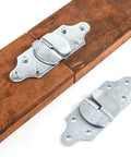 Heavy Duty Wood Stake Connector Brackets Set of 4 for Flat Side Boards Zinc Finish 5 Inch Long 2.5 Inch Wide 3 Screw Holes