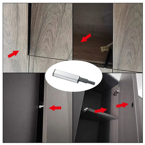 Rock Solid 20 Pack Magnetic Push Latches For Cabinet Hardware Heavy Duty Push To Open Door Latch Aluminum Alloy Pop Out Release Kitchen Drawer Gray No Fuss Setup