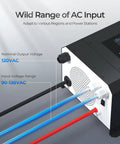 2000W Pure Sine Wave Inverter Charger For Off Grid Power System With 12V DC To 120V AC Output showing input voltage range