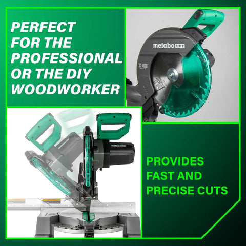 10 Inch Single Bevel Compound Miter Saw With 15 Amp Motor For Fast Clean Pro Grade Cuts 0 To 45 Degree Bevel 5000 RPM Xact Cut Shadow