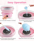 Easy operation steps for Mini 400W Cotton Candy Maker For Home Use With 10 Reusable Sticks Sugar Scoop Anti Slip Base And Detachable Splatter Guard Lit Party Treats For Birthday Christmas And Other Celebrations