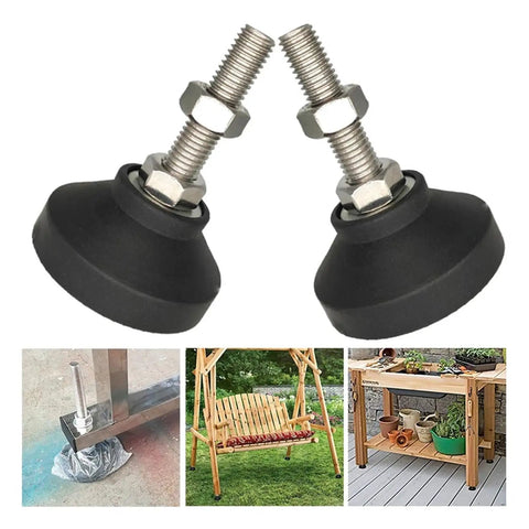 Built Like A Tank Adjustable Leveling Feet With Swivel Base For Cabinets And Tables Smooth Non Slip Glide Pads.