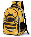 Golden Bloom Bumblebee Printed Unisex Backpack With Large Capacity For School And Travel Durable Polyester Build Side View