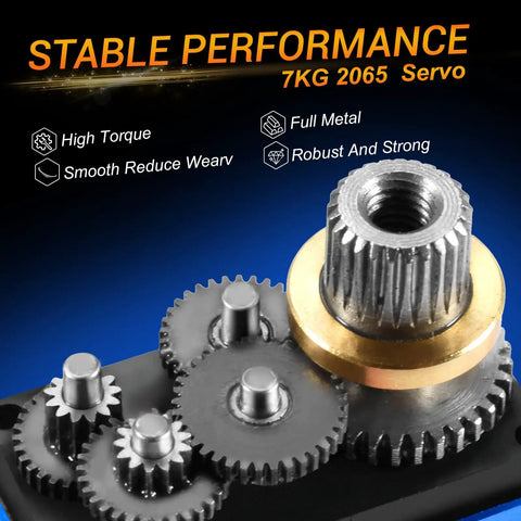 7Kg Beefed Up High Torque Digital Micro RC Servo For Crawlers 8.4V HV Waterproof Sub Micro Steering Servo gear detail, TRX4M TRX4MT