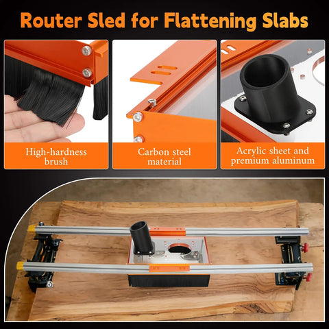 20Mm Linear Rail Router Sled Slide Connector With Dust Collection For SBR20UU And SCS20UU Blocks on wooden slab