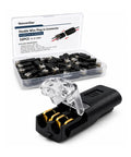 50 Pack Quick Wire Connectors Kit No Solder Push In Double Wire Plug In Connector with Locking Buckle for LED