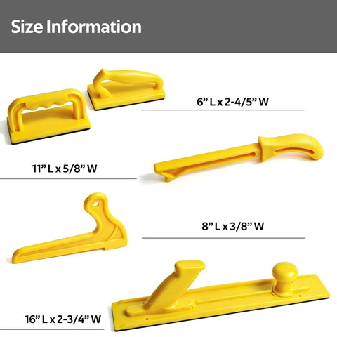 Heavy Duty Push Block And Push Stick Set For Table Saws Router Tables Band Saws size information with measurements for safe wood cutting.