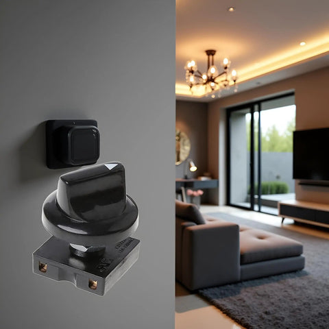 4-Position Rotary Fan Switch With 3 Speeds Plus Off Wall Mounted Ceiling Fan Control in living room setup