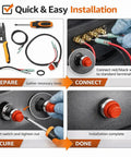 Installation guide for Keyless Push Button Start Stop Switch For Marine Boats And Outboard Engines, easy install steps shown