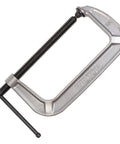 Heavy Duty C Clamp With Eight Inch Opening And Four Inch Throat Delivering Seventeen Hundred Pounds Of Real Deal Grip For Woodworking And Diy Builds Rustproof Finish, with a sturdy silver body and black screw.