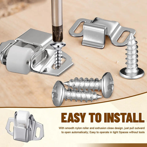 Mailbox Replacement Roller Catch Latch Kit With Screws Hardware DIY Friendly Easy Install Durable Roller Wheel Spring Door Catch