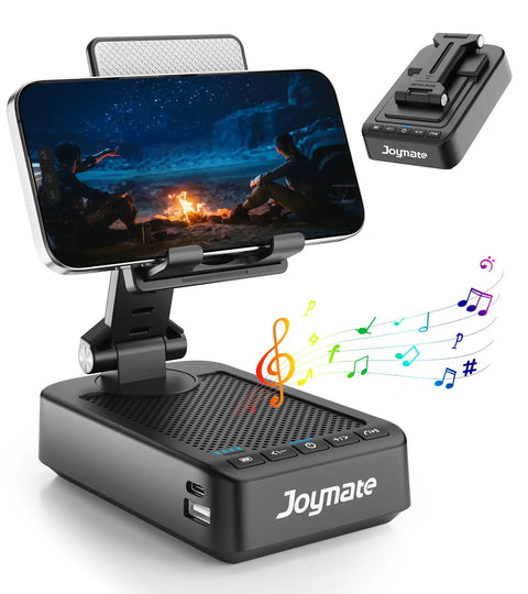 All In One Phone Stand With Bluetooth Speaker And Charging Dock 360 Degree Rotating HD Stereo Sound Built In Microphone