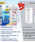 Skip The Guesswork And Ace Your Tank Health With Complete Aquarium Water Test Strips Kit Including Digital Thermometer For Fresh Or Saltwater Sets Smooth PH Chlorine Ammonia Hardness Results comparison between SJ Water 11-in-1 and other brands