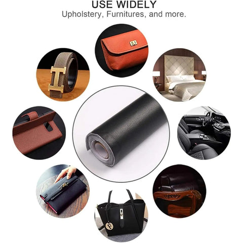 Mega Self Adhesive Faux Leather Patch Strip For Seamless Couch And Auto Seat Repair Heavy Duty Vinyl Film, 24x54 inch roll.