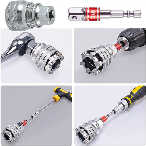 Universal Adjustable Socket Wrench With Adapter 10-19mm 3/8 To 3/4 Inch Ratchet Wrench Sleeve For 3/8 Drive Tools