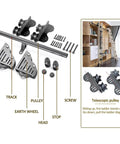 Components of Super Sturdy Retractable Sliding Ladder Track Hardware Kit For Heavy Duty Steel Floor Roller Mobile Ladder System