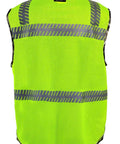 Kickass Class Two Surveyors Safety Vest Featuring Sleek Camo Lower Panel And Striking Reflective Taping Built From Zero Sweat Polyester Mesh For Daily Crew Grind Or Weekend Wild Hunt Ready Setup In Large, back view.