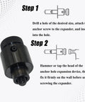 3/8-16 Screw Anchor Expander For Masonry Anchors Fits Anchor 84305 Power Drill Part Replacement, shown with installation steps