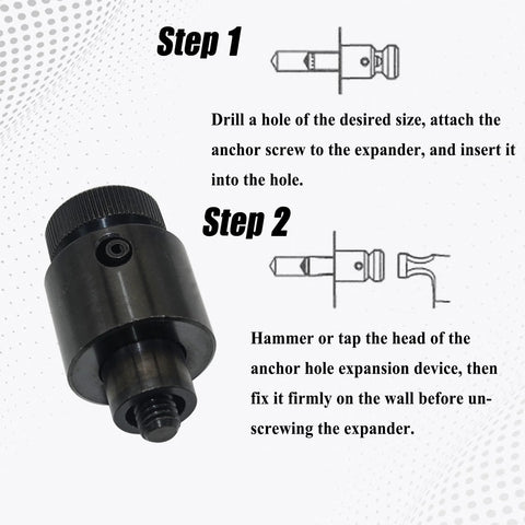3/8-16 Screw Anchor Expander For Masonry Anchors Fits Anchor 84305 Power Drill Part Replacement, shown with installation steps