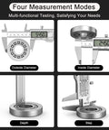 Digital Calipers Measuring Tool With Large LCD Screen, showing outside diameter, inside diameter, depth, and step measurements.