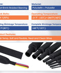 Tough As Nails Braided Heat Shrink Wiring Loom Sleeve For High Temp Protection, flexible polyolefin and polyester material