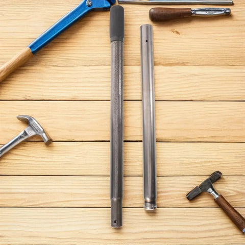 Car Bottle Jack Handle Replacement Kit For Hydraulic Floor Jacks, heavy-duty plastic and steel handle on wooden surface