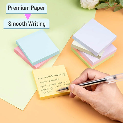 3x3 Inch Sticky Notes Bulk Pack With Eight Color Pads, 800 Sheets Total, Colorful Self Stick Notepads for Quick Notes