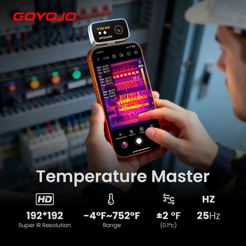 Turn Your Smartphone Into A 192x192 Thermal Imager With USB C Plug And Play For Android And iPhone used for electrical panel inspection