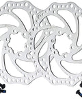Two Pack Beefy 6-Bolt Bike Disc Brake Rotors For MTB Road BMX Bikes, 140mm 160mm 180mm 203mm, Includes 12 Bolts, Silver Finish, Shimano Deore Compatible Great Value