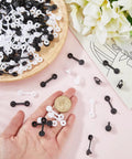 Secure Your Gear Hella Smooth With 300 Black White Tag Fasteners Plastic Flat Round Security Ties Anti Theft Snap Locks in hand.
