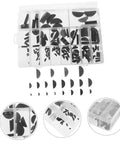 Woodruff Key Set Carbon Steel Key Stock Assortment for Mechanical Applications in plastic organizer with multiple sizes.