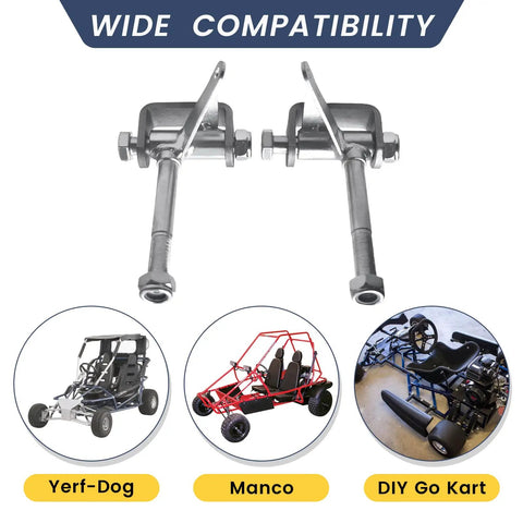Go Kart Steering Spindle Bracket Kit With Five Eighth Inch Axle Four And A Half Inch Kingpin Left And Right Mounts for Go Kart Engines