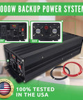 2000W Sump Pump Battery Backup System For Homes No Brainer Emergency Power During Outages, front and back views with cables